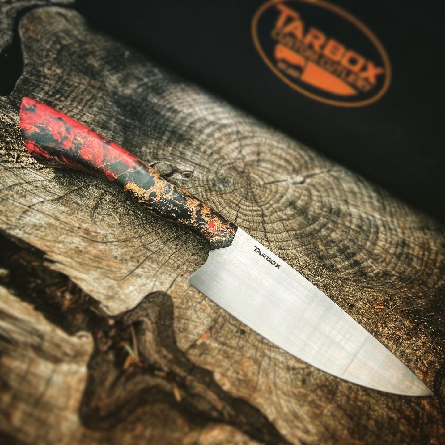 Personalized Knife Epoxy and Padauk Wood Handle, Natural Handmade Leather  Case